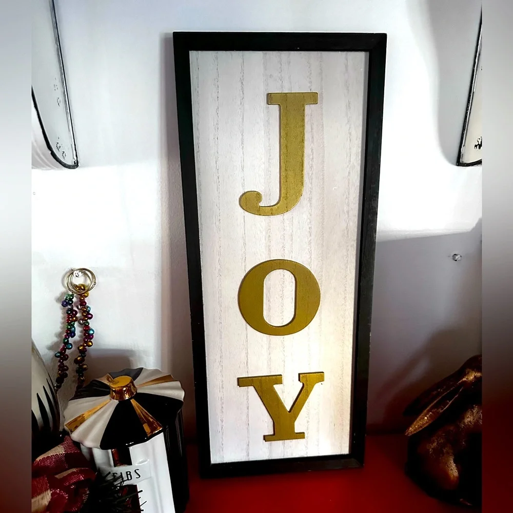 Christmas JOY Wood Sign Target Bullseye Playground